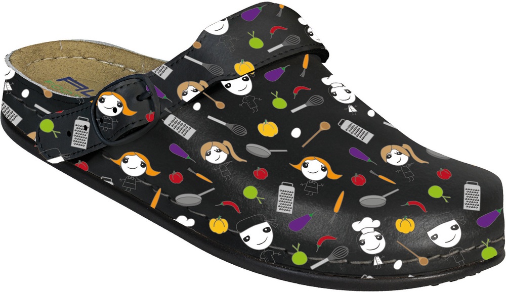 AWCFootwearDamenClog12052TiefbettDeko-LineBlackGastro-36