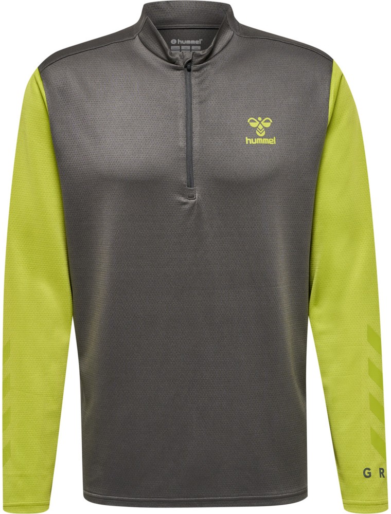 HummelHalf-ZipSweatshirtHmlongrid12ZipPolySweatForgedIronDarkCitron-XXL