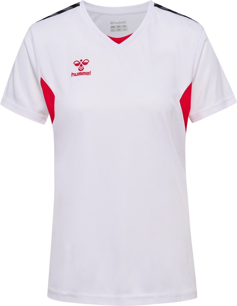 HummelDamenT-ShirtHmlauthenticPlJerseySSWomanWhiteTrueRed-XXL